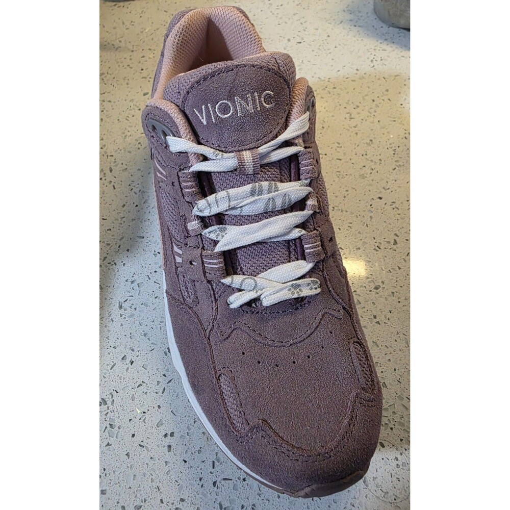 Excellent VIONIC 23 Walk Classic Sneaker Shoes MauvePinkGrey Leather Womens Sz 9